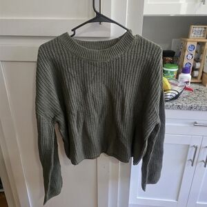 Rue21 Khaki Women's Crew Neck Sweater Slightly Cropped